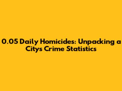 0.05 Daily Homicides: Unpacking a City's Crime Statistics