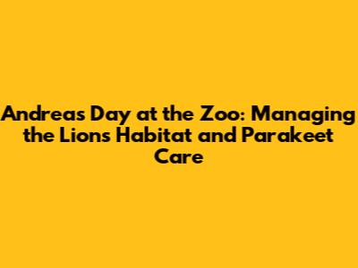 Andrea's Day at the Zoo: Managing the Lion's Habitat and Parakeet Care