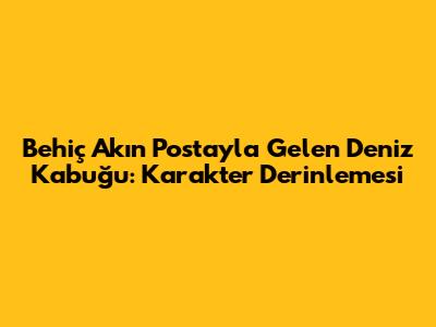 Behiç Ak'ın Postayla Gelen Deniz Kabuğu: Karakter Derinlemesi