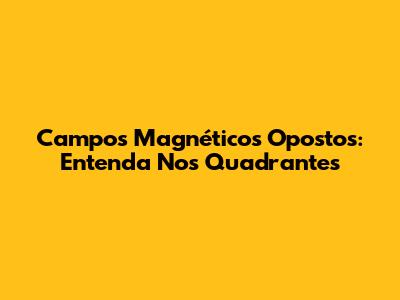 Campos Magnéticos Opostos: Entenda Nos Quadrantes