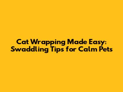 Cat Wrapping Made Easy: Swaddling Tips for Calm Pets