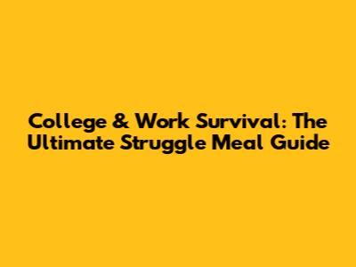 College & Work Survival: The Ultimate Struggle Meal Guide
