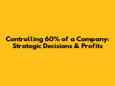 Controlling 60% of a Company: Strategic Decisions & Profits