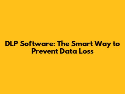 DLP Software: The Smart Way to Prevent Data Loss