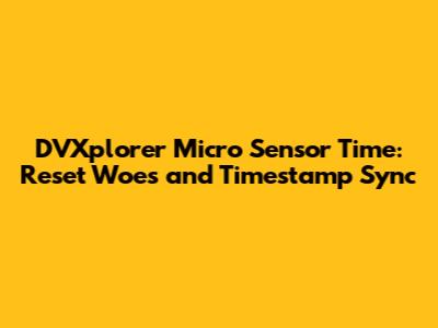 DVXplorer Micro Sensor Time: Reset Woes and Timestamp Sync