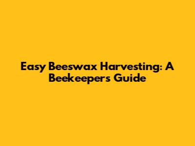 Easy Beeswax Harvesting: A Beekeeper's Guide