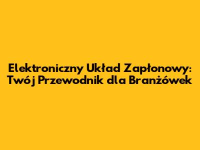 Elektroniczny Układ Zapłonowy: Twój Przewodnik dla Branżówek