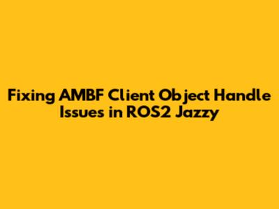 Fixing AMBF Client Object Handle Issues in ROS2 Jazzy