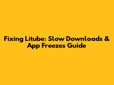 Fixing Litube: Slow Downloads & App Freezes Guide