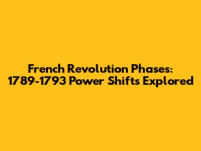 French Revolution Phases: 1789-1793 Power Shifts Explored