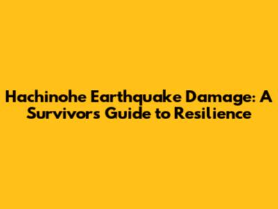 Hachinohe Earthquake Damage: A Survivor's Guide to Resilience