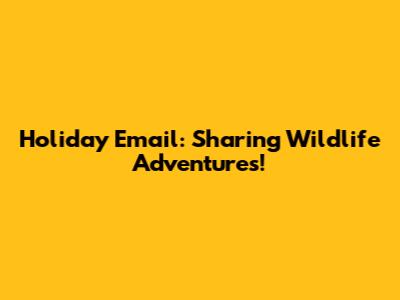 Holiday Email: Sharing Wildlife Adventures!