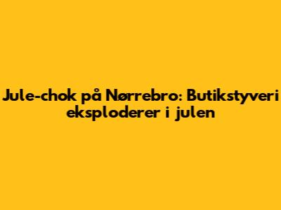 Jule-chok på Nørrebro: Butikstyveri eksploderer i julen