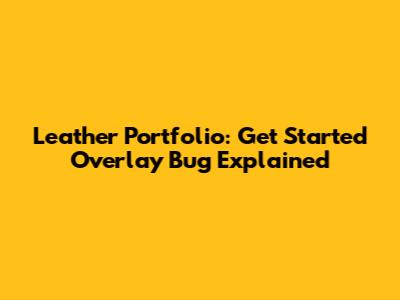 Leather Portfolio: 'Get Started' Overlay Bug Explained