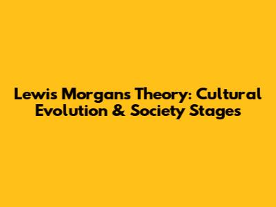 Lewis Morgan's Theory: Cultural Evolution & Society Stages
