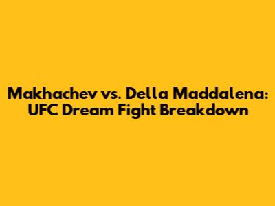 Makhachev vs. Della Maddalena: UFC Dream Fight Breakdown