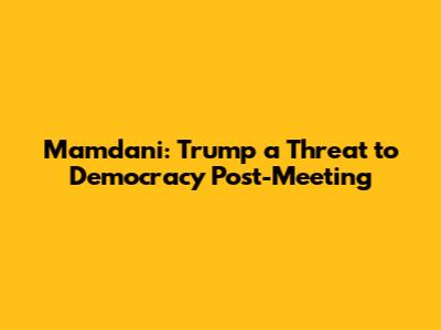 Mamdani: Trump a 'Threat to Democracy' Post-Meeting