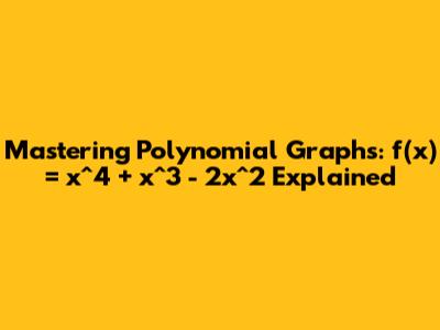 Mastering Polynomial Graphs: f(x) = x^4 + x^3 - 2x^2 Explained