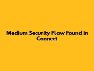 Medium Security Flaw Found in Connect