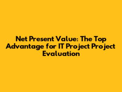 Net Present Value: The Top Advantage for IT Project Project Evaluation