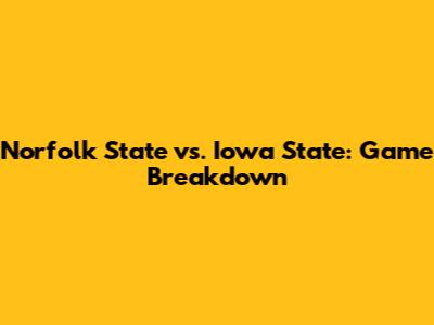 Norfolk State vs. Iowa State: Game Breakdown