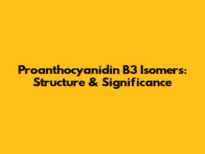 Proanthocyanidin B3 Isomers: Structure & Significance