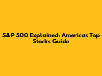 S&P 500 Explained: America's Top Stocks Guide