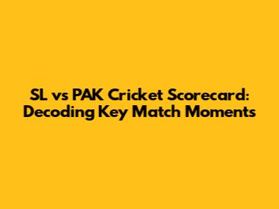 SL vs PAK Cricket Scorecard: Decoding Key Match Moments