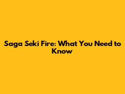 Saga Seki Fire: What You Need to Know