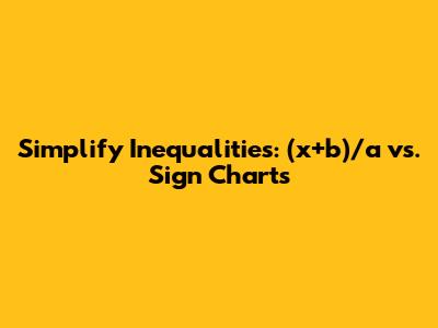 Simplify Inequalities: (x+b)/a vs. Sign Charts