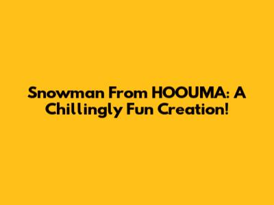 Snowman From HOOUMA: A Chillingly Fun Creation!