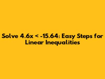 Solve 4.6x < -15.64: Easy Steps for Linear Inequalities
