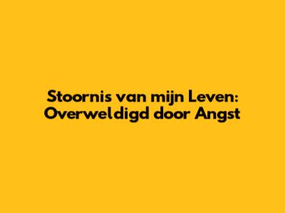 Stoornis van mijn Leven: Overweldigd door Angst