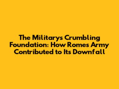 The Military's Crumbling Foundation: How Rome's Army Contributed to Its Downfall