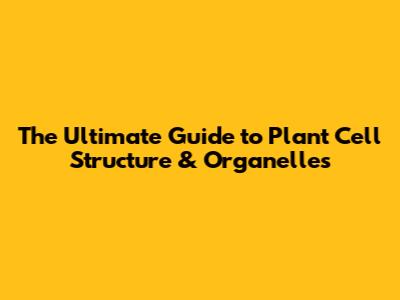 The Ultimate Guide to Plant Cell Structure & Organelles