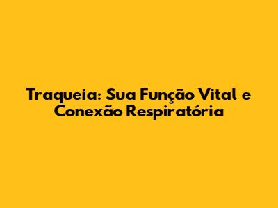 Traqueia: Sua Função Vital e Conexão Respiratória
