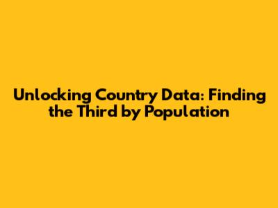 Unlocking Country Data: Finding the Third by Population