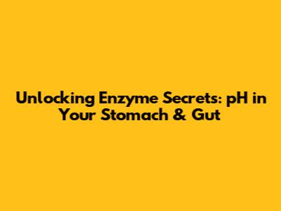 Unlocking Enzyme Secrets: pH in Your Stomach & Gut