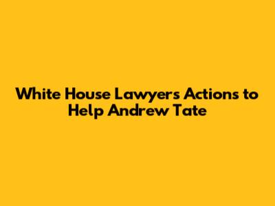 White House Lawyer's Actions to Help Andrew Tate
