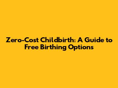 Zero-Cost Childbirth: A Guide to Free Birthing Options